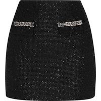Minirock aus Pailletten-Tweed