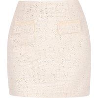 Pailletten-Tweed-Minirock mit Zierlaschen