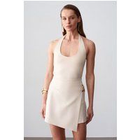 Asymmetrischer Mini-Skort mit Wickeloptik
