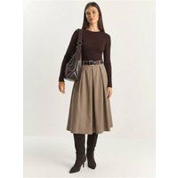 Midirock mit hoher Taille und Faltenlegung