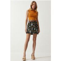 Retro-Minirock mit Blumenmuster