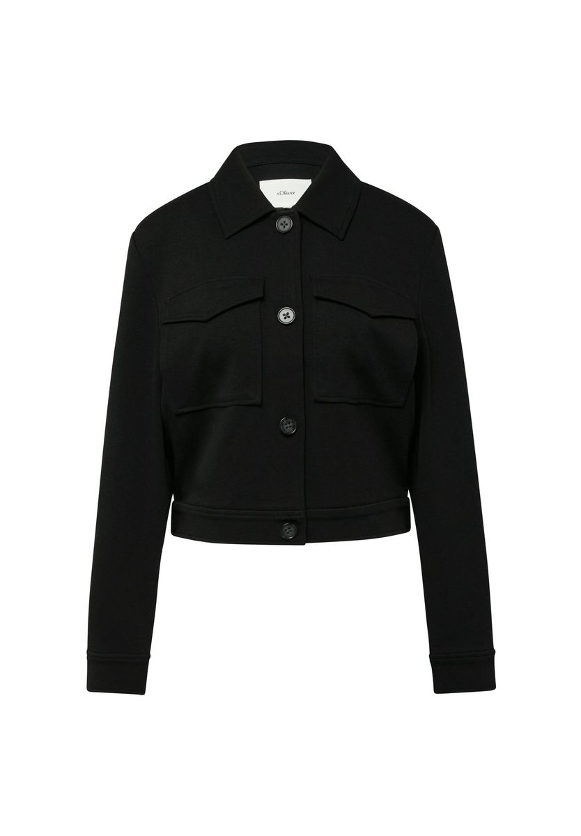 Strukturierte Boxy Interlock-Jacke