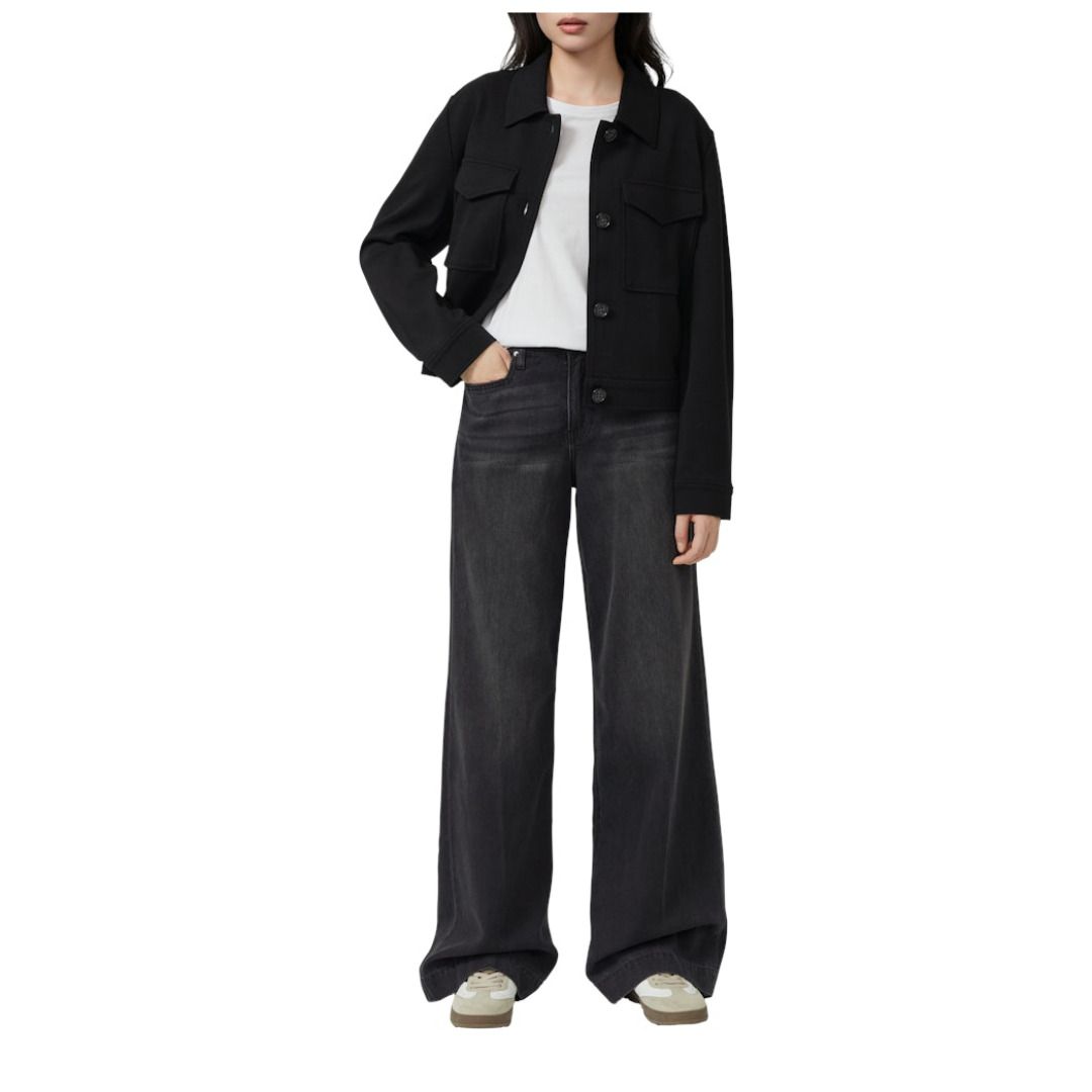 Strukturierte Boxy Interlock-Jacke
