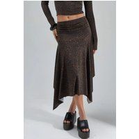 Asymmetrischer Midirock mit Leopardenmuster