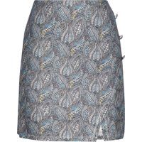 Glitzernder Paisley-Minirock mit Knöpfen