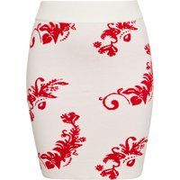 Minirock mit floralem Jacquard-Muster