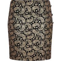 Minirock mit goldenem Paisleymuster