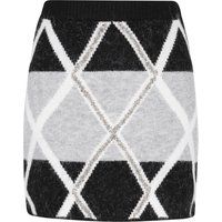 Minirock mit geometrischem Strickmuster
