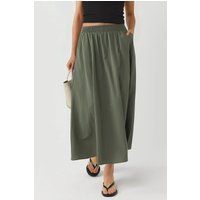 High-Waist Midi-Rock mit Gummibund