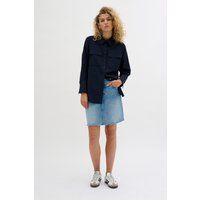 Gerader Jeansrock mit ausgefranstem Saum