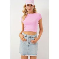 Slim Fit Denim-Minirock