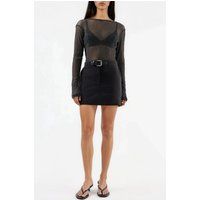 Bengalin-Mini-Skort mit mittlerer Taille