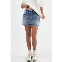 Zerstörter High-Waist Denim Skort