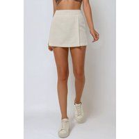 Strukturierter Mini-Skort in Leinenoptik