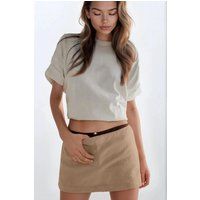 Tief geschnittener gewebter Mini-Skort