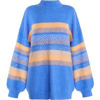 Oversized-Strickpullover mit Streifenmuster