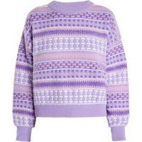Kurz geschnittener Strickpullover mit Geometriemuster