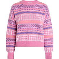 Mehrfarbiger Grobstrickpullover im Cropped-Look