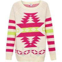 Oversized-Strickpullover mit Ethno-Muster