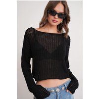 Oversized Kurzpullover in Netzoptik