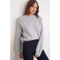 Grobstrick-Pullover mit Rundhalsausschnitt