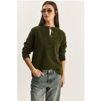 Lässiger Henley-Strickpullover