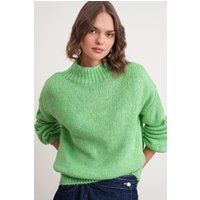 Oversized Grobstrickpullover mit Stehkragen