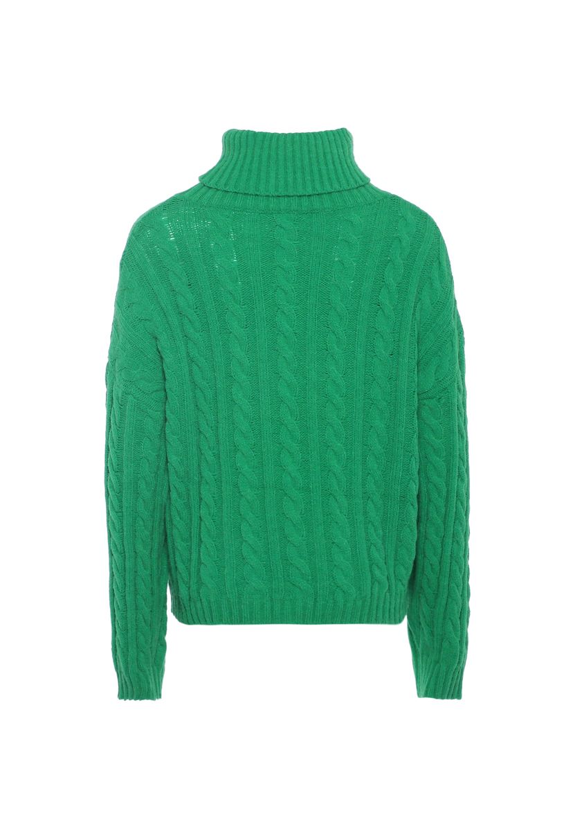 Klassischer Zopfstrick-Rollkragenpullover