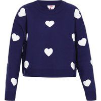 Romantischer Strickpullover mit Herzmotiv