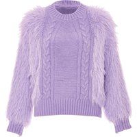 Zopfstrickpullover mit Fransendetails