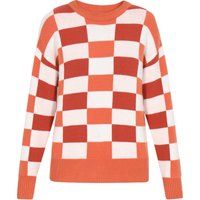 Oversized Strickpullover mit Karomuster