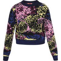 Kurzer Strickpullover mit abstraktem Muster