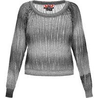 Gerippter Strickpullover mit U-Boot-Ausschnitt