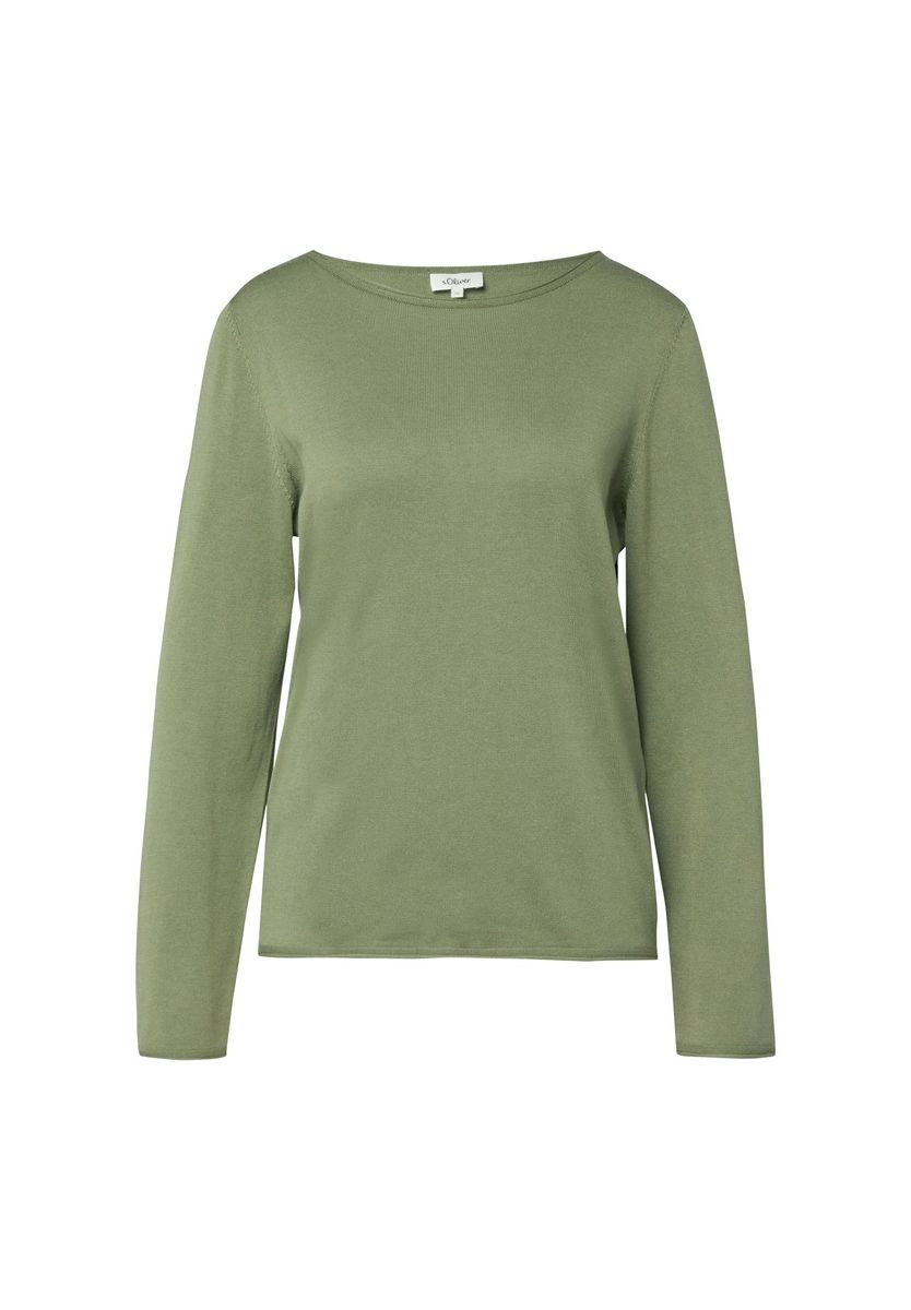 Feinstrickpullover mit U-Boot-Ausschnitt