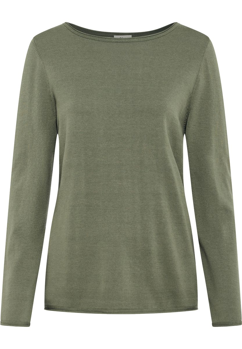 Feinstrickpullover mit U-Boot-Ausschnitt
