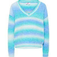 V-Ausschnitt Strickpullover mit Farbverlauf