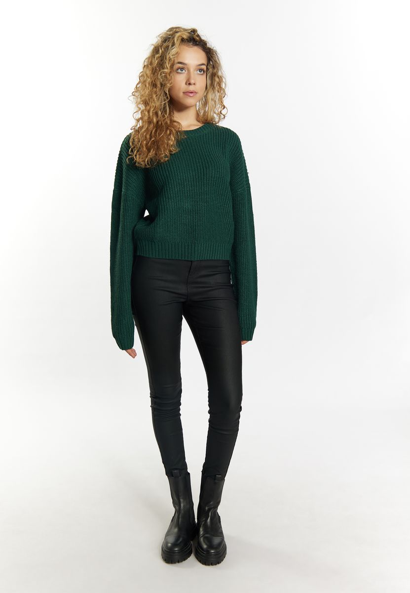 Grobstrickpullover mit Rundhalsausschnitt