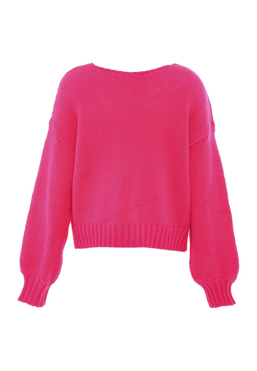 Weicher Strickpullover mit V-Ausschnitt