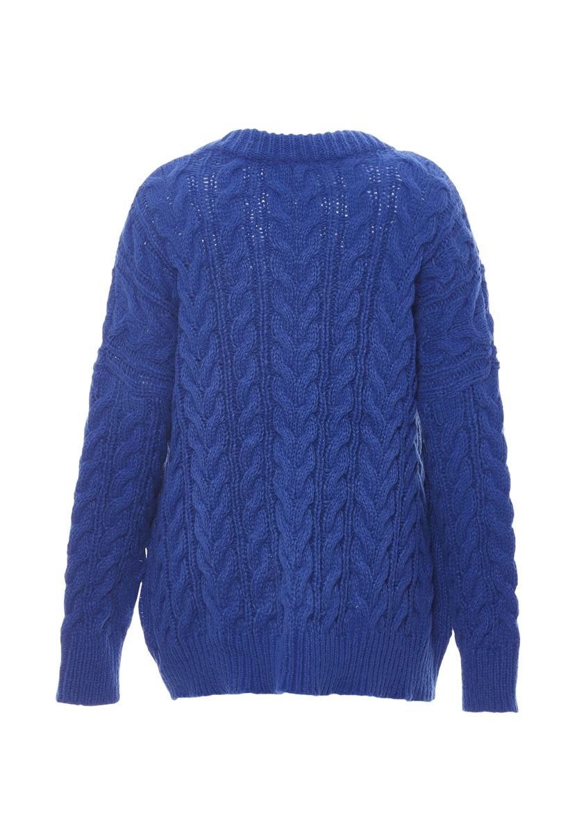 Oversized Zopfstrickpullover in Grobstrick