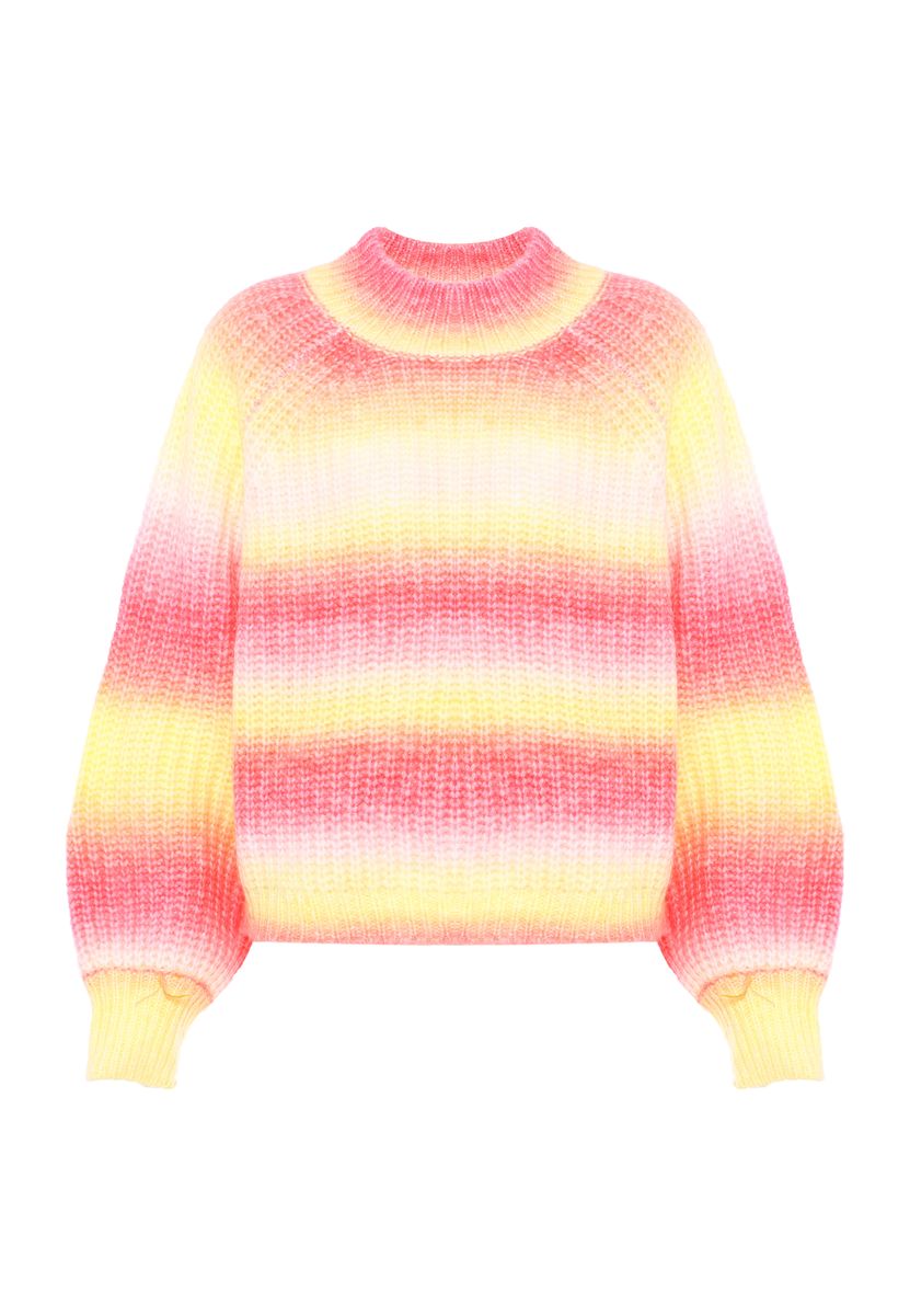 Grobstrickpullover mit Ombré-Farbverlauf