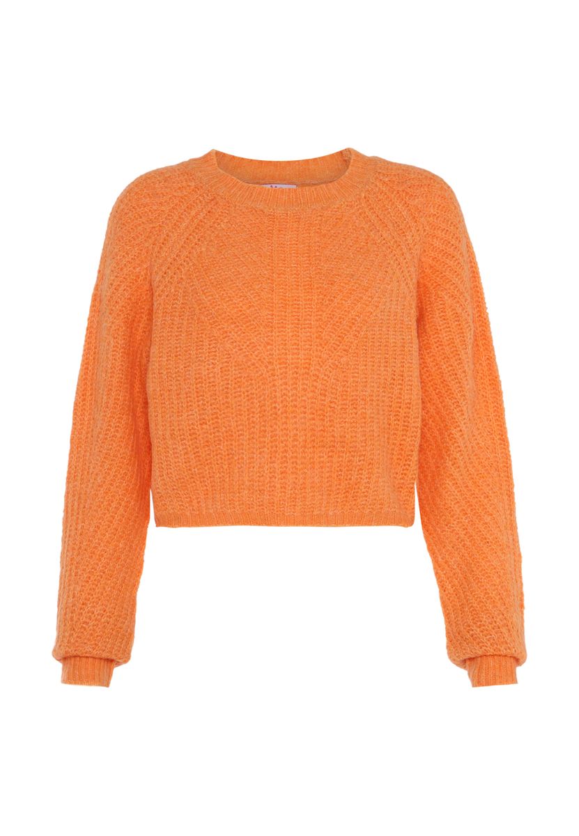 Strukturierter kurzer Strickpullover