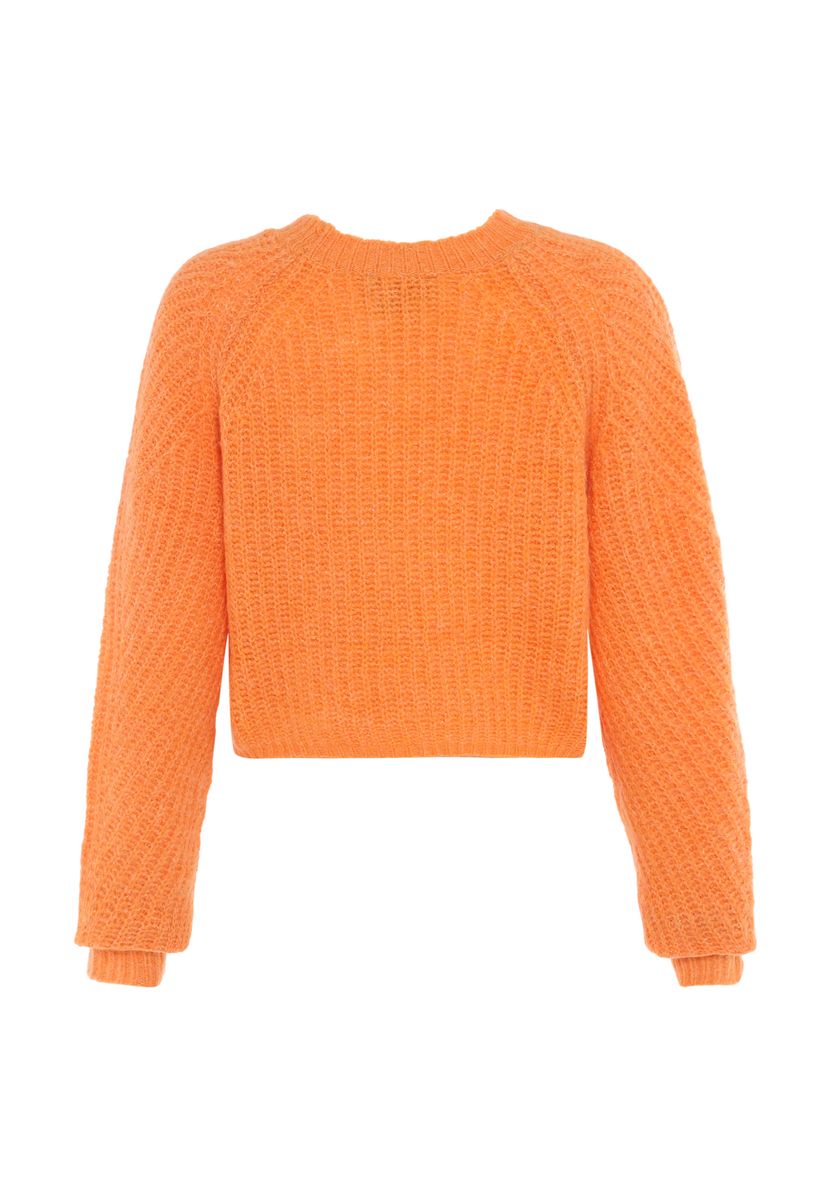 Strukturierter kurzer Strickpullover