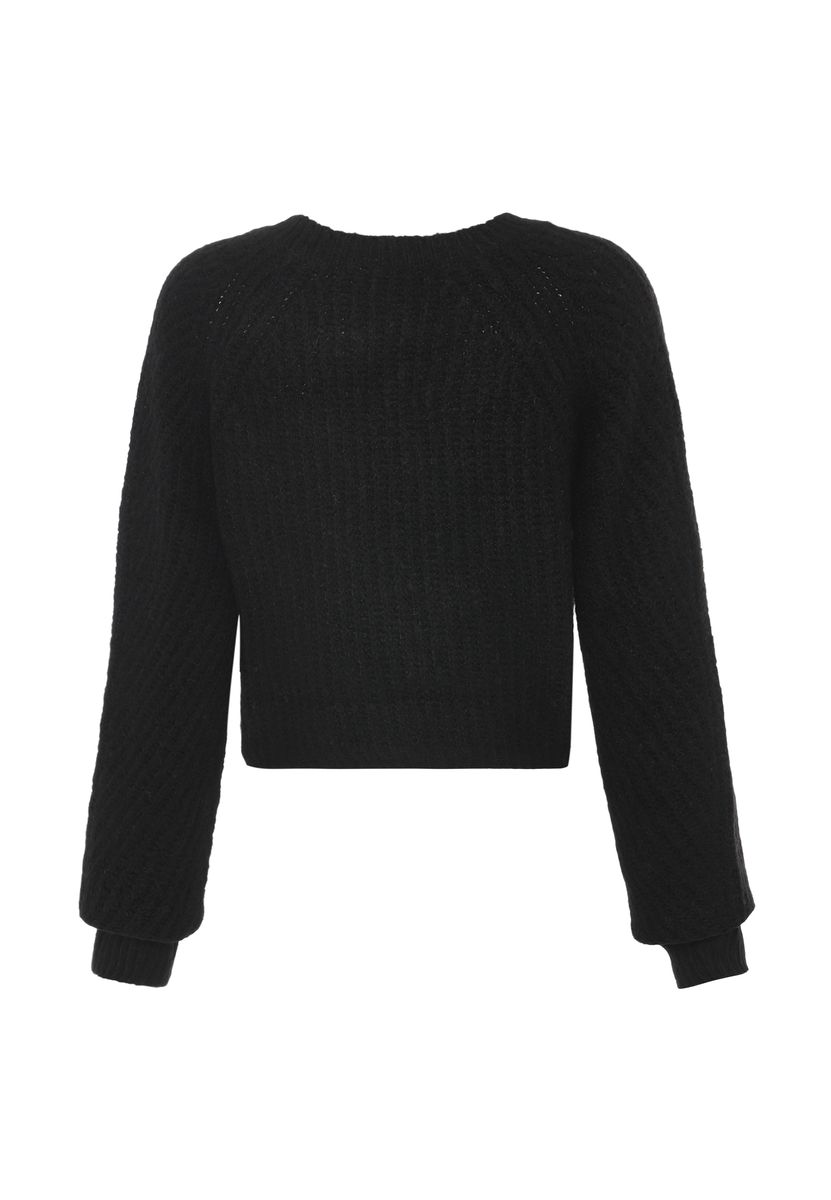 Strukturierter Grobstrick-Kurzpullover