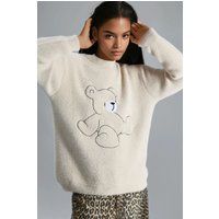 Oversized Teddybär Plüschpullover