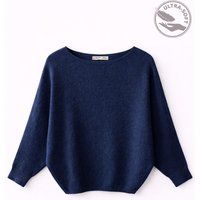 Oversized Wollmix-Pullover mit Boot-Ausschnitt