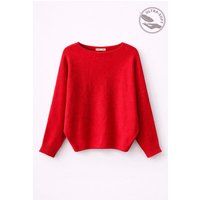 Oversize-Strickpullover mit U-Boot-Ausschnitt