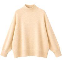Oversized Rippstrick-Pullover mit Stehkragen