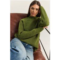 Oversized Strickpullover mit Stehkragen