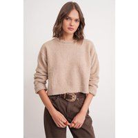 Plüschiger Kurzgeschnittener Strickpullover