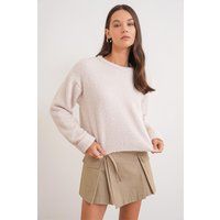 Oversize-Strickpullover mit Plüsch-Textur